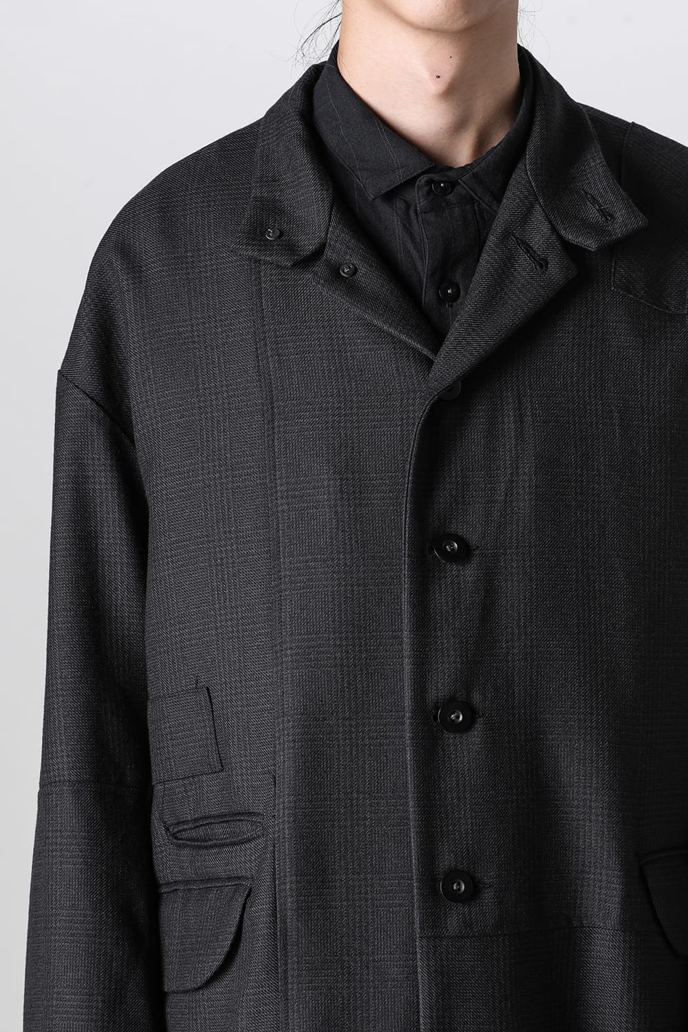 パッチワーク リラックス フィット コート グレン チェック FIGS