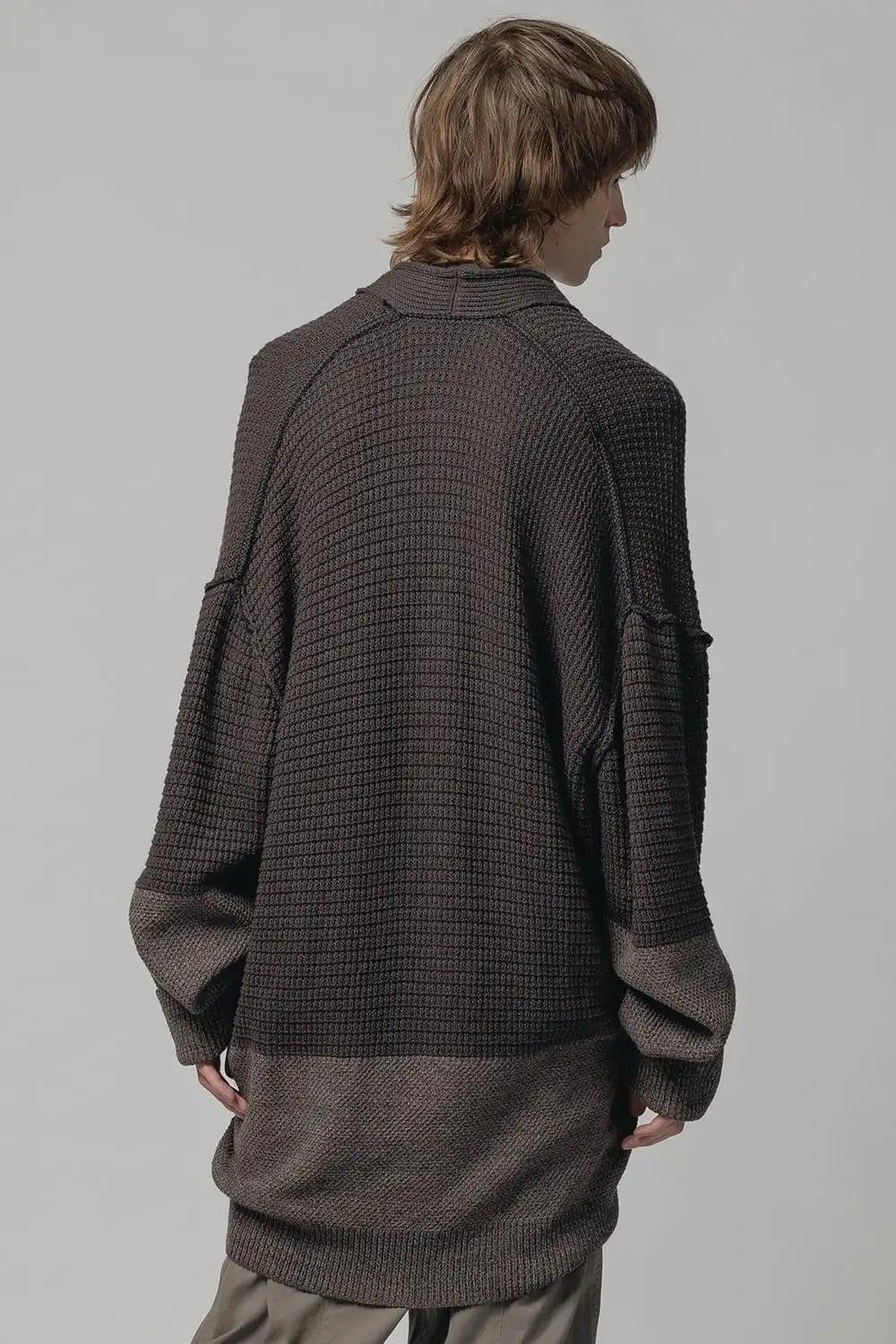 7G Knit Cardigan Gray