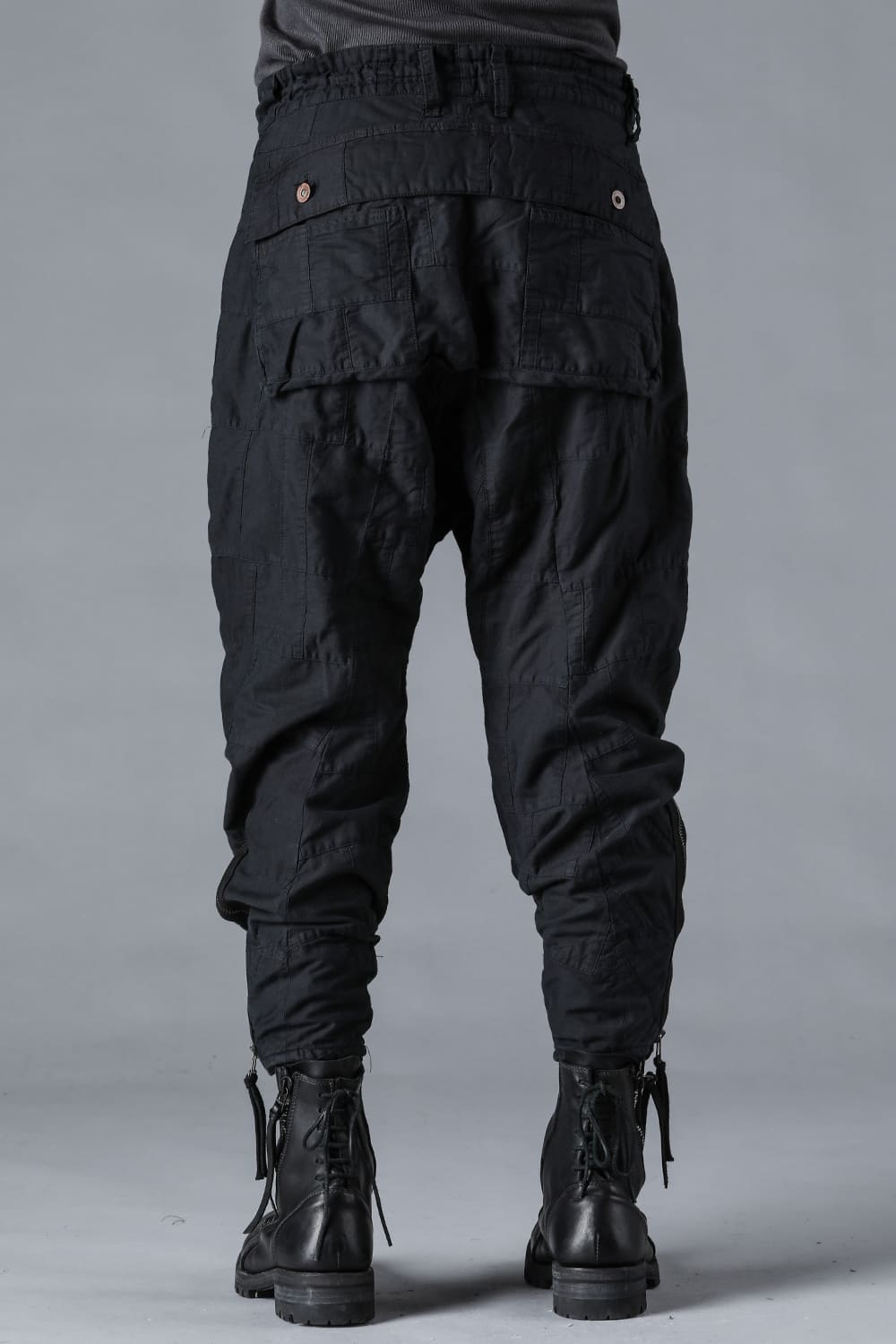 Patchwork Zip Adjustable Tapered Cropped Pants