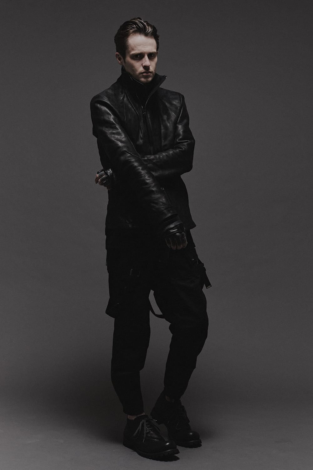 High-Neck horse leather JKT