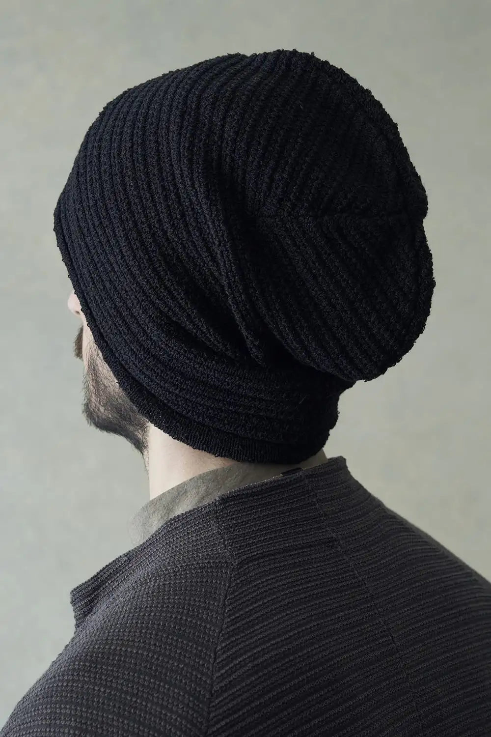 Knit cap cotton / nylon / linen Black
