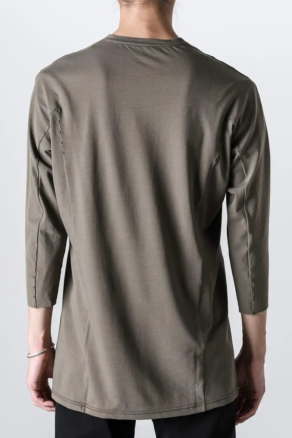 Eight-quarter sleeve high twist jersey Olive