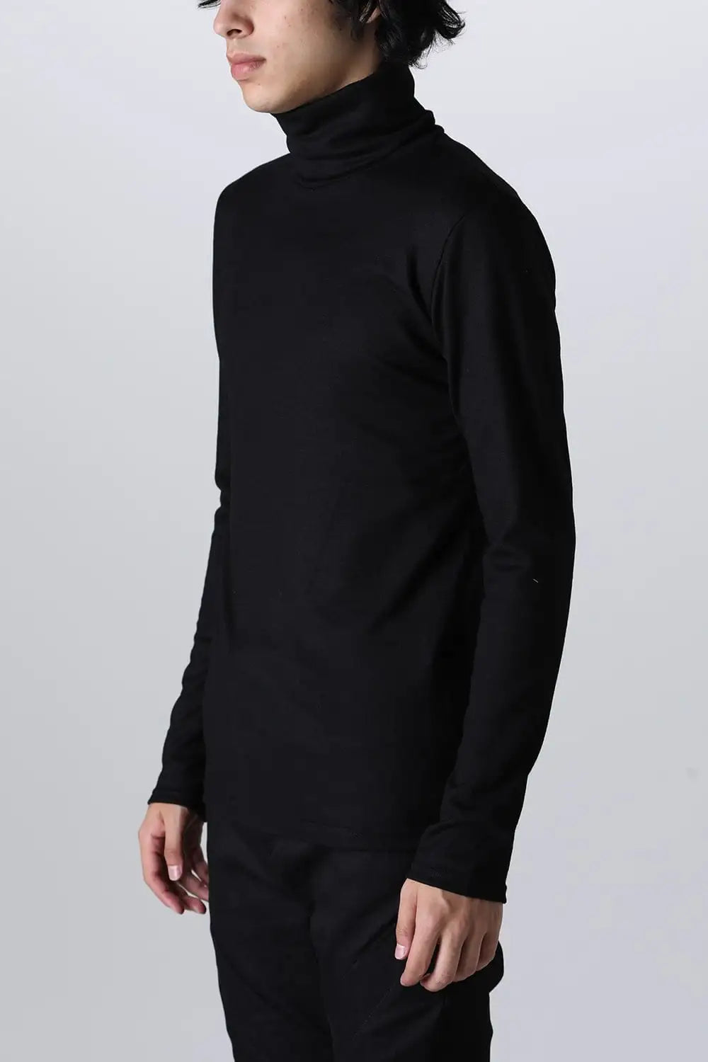 Washable Wool Turtle Neck Black