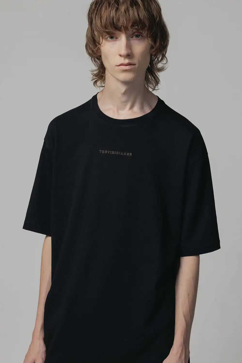 Cotton Jersey Embroidered S/S Tee Black