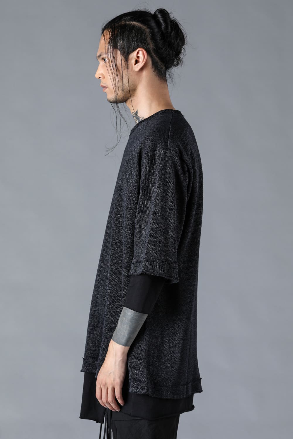 Washi x Rayon Knit Layered T-Shirt