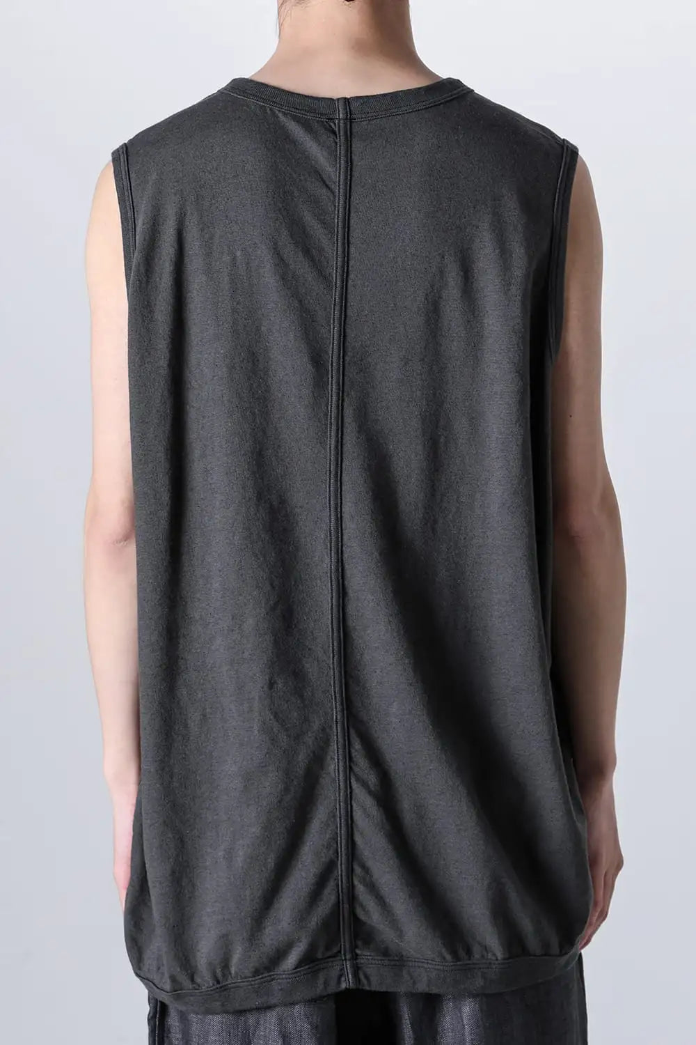 SLEEVELESS TEE Cotton Hemp Jersey BLACK