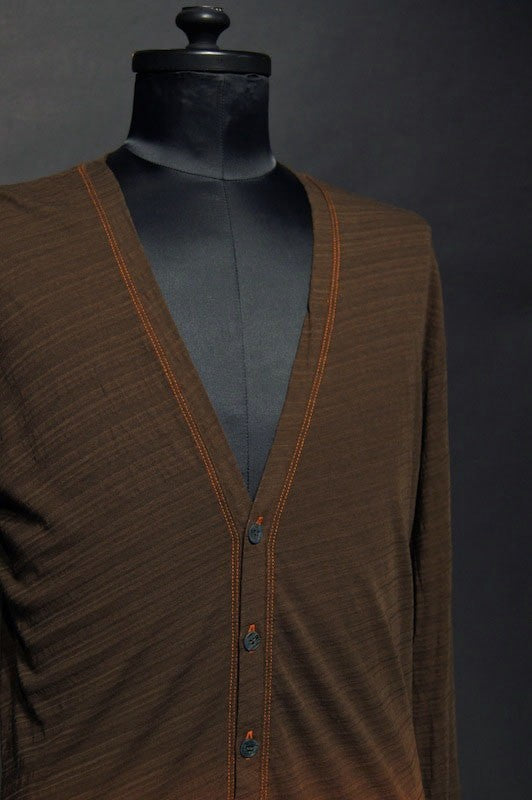 The Viridi-anne 15SS Unbalanced Border Gradation Cardigan