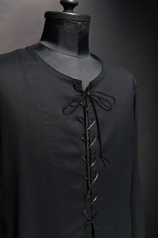 GalaabenD 15SS Lace up Shirt BLACK