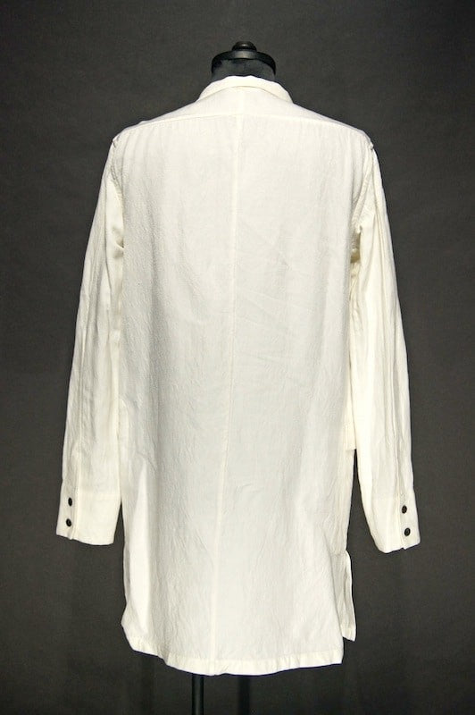 The Viridi-anne  15AW Bamboo Linen Long Shirt WHITE