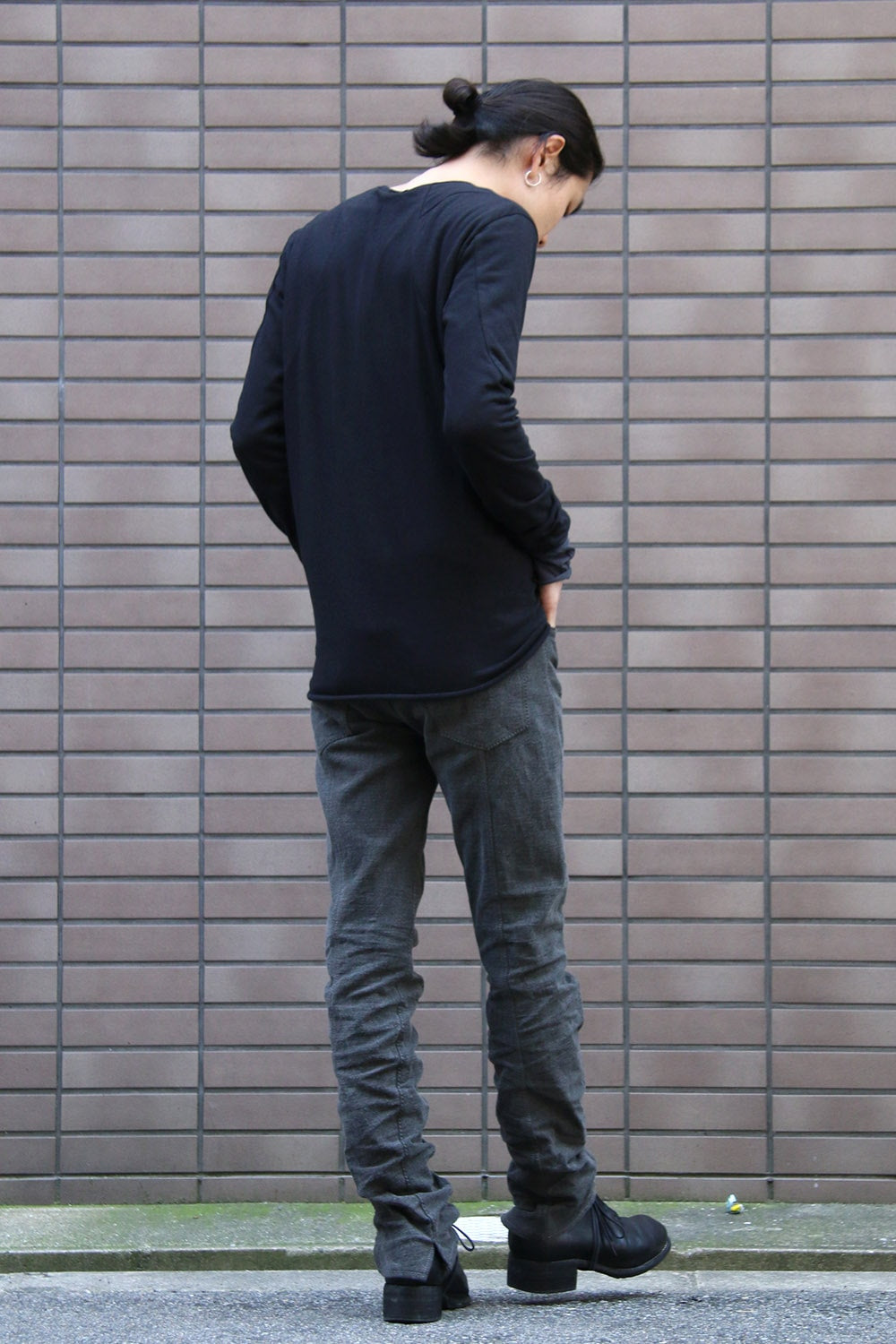 Neep silk × cotton jersey long sleeve T shirt