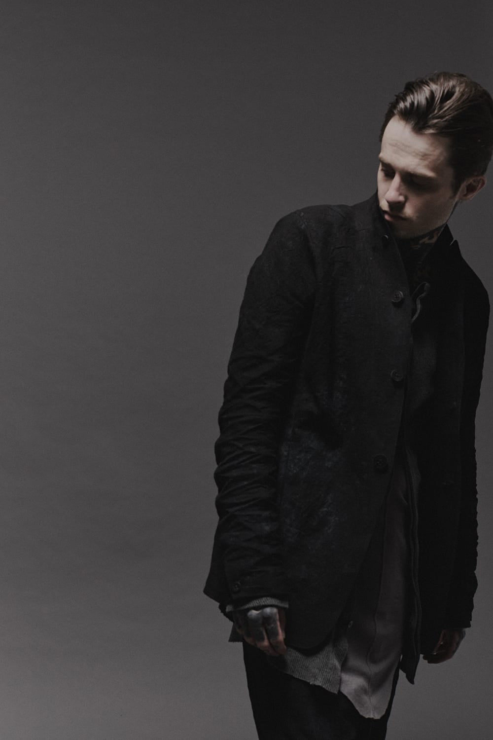 Hand Dye Linen Ash Coating Tailored JKT