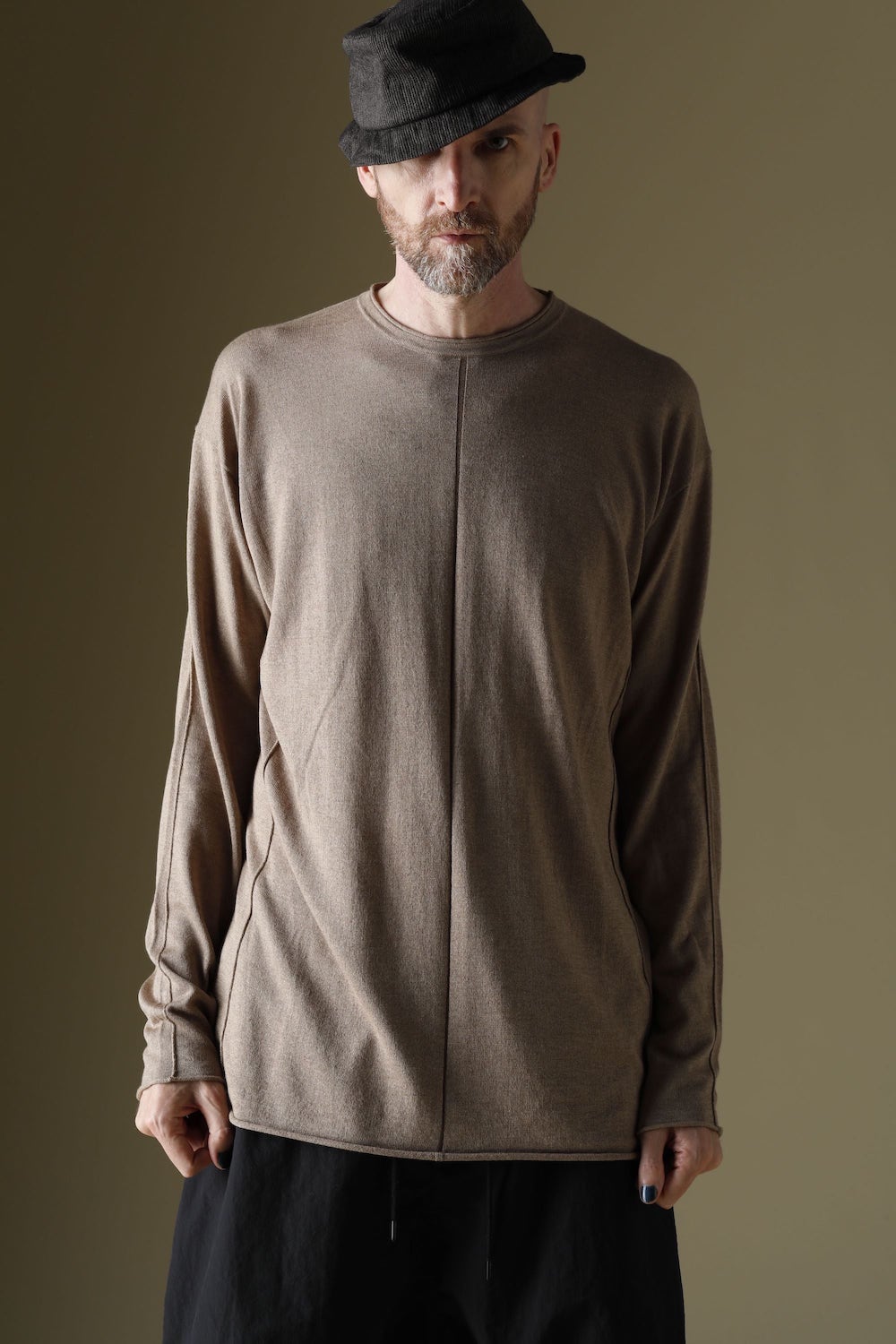 Knit long sleeve silk / cashmere Mink