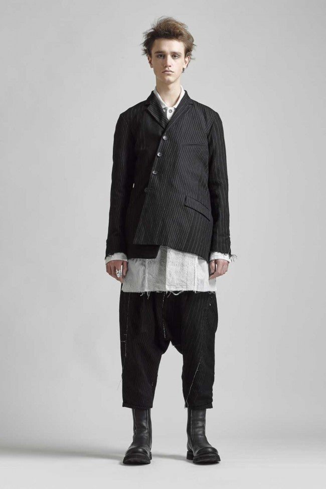 Random stripe drop crotch pants