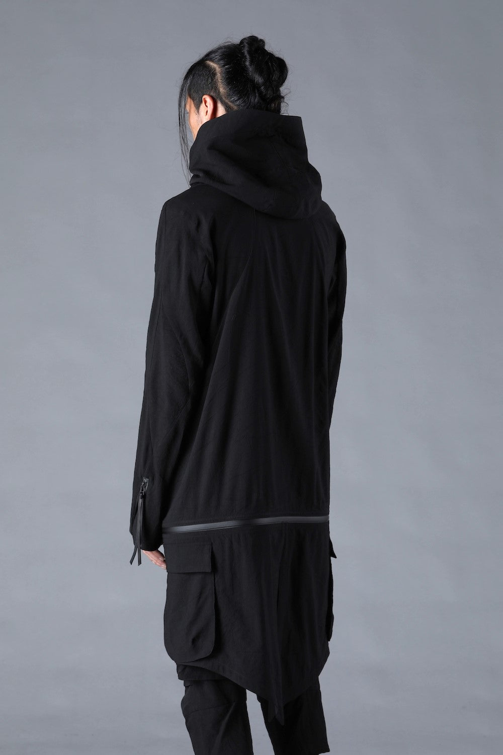 Salt-Shrunk Washed Dobby Border Military Coat