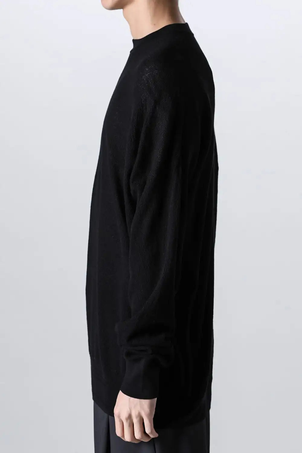 プルオーバーニット コットンリネンシルク Black