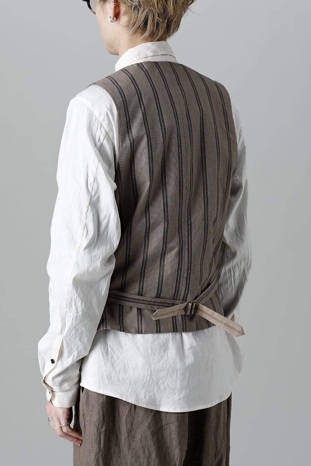 リバーシブル ジレ ストライプ