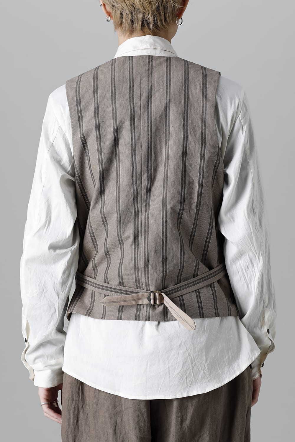 リバーシブル ジレ ストライプ