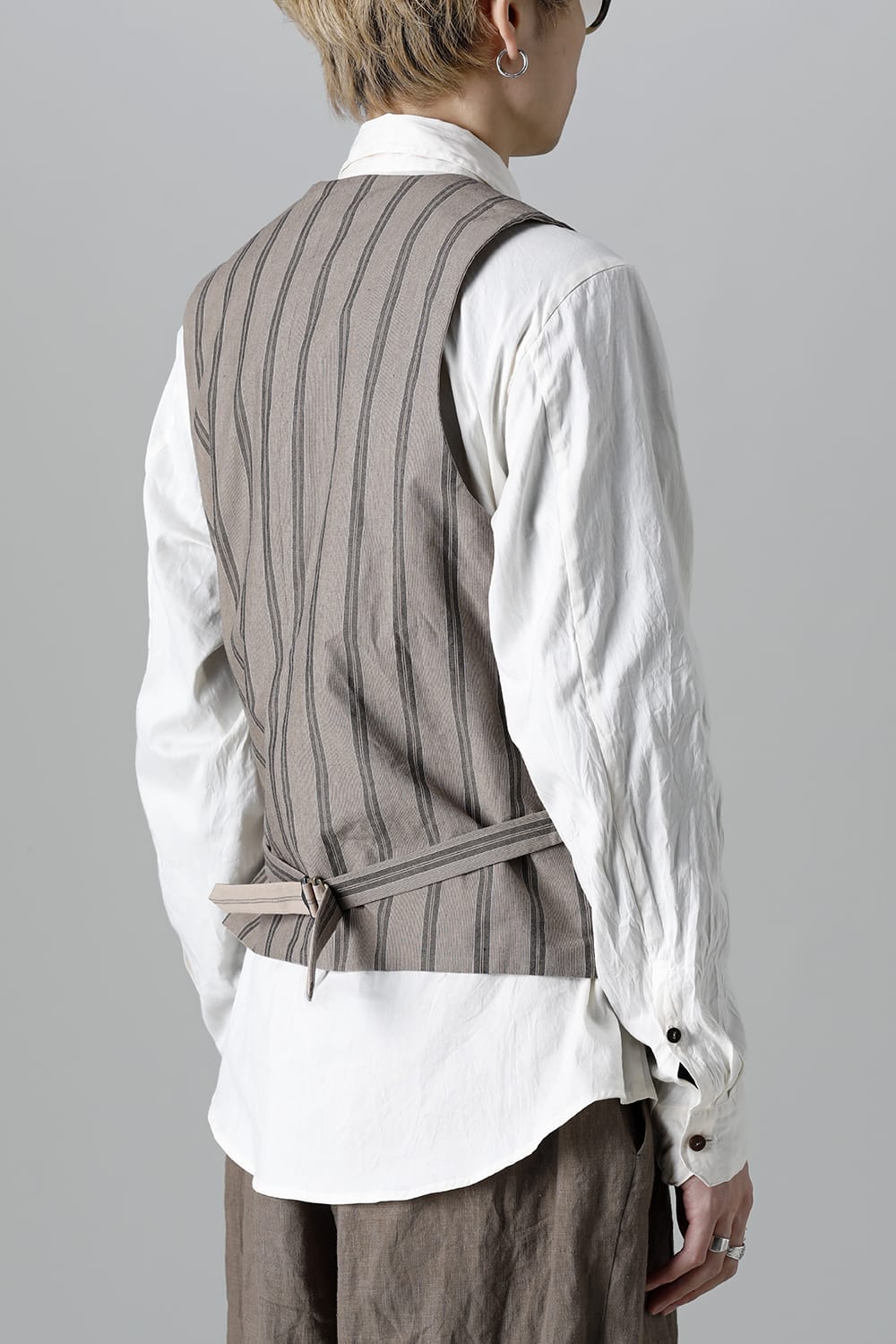 リバーシブル ジレ ストライプ