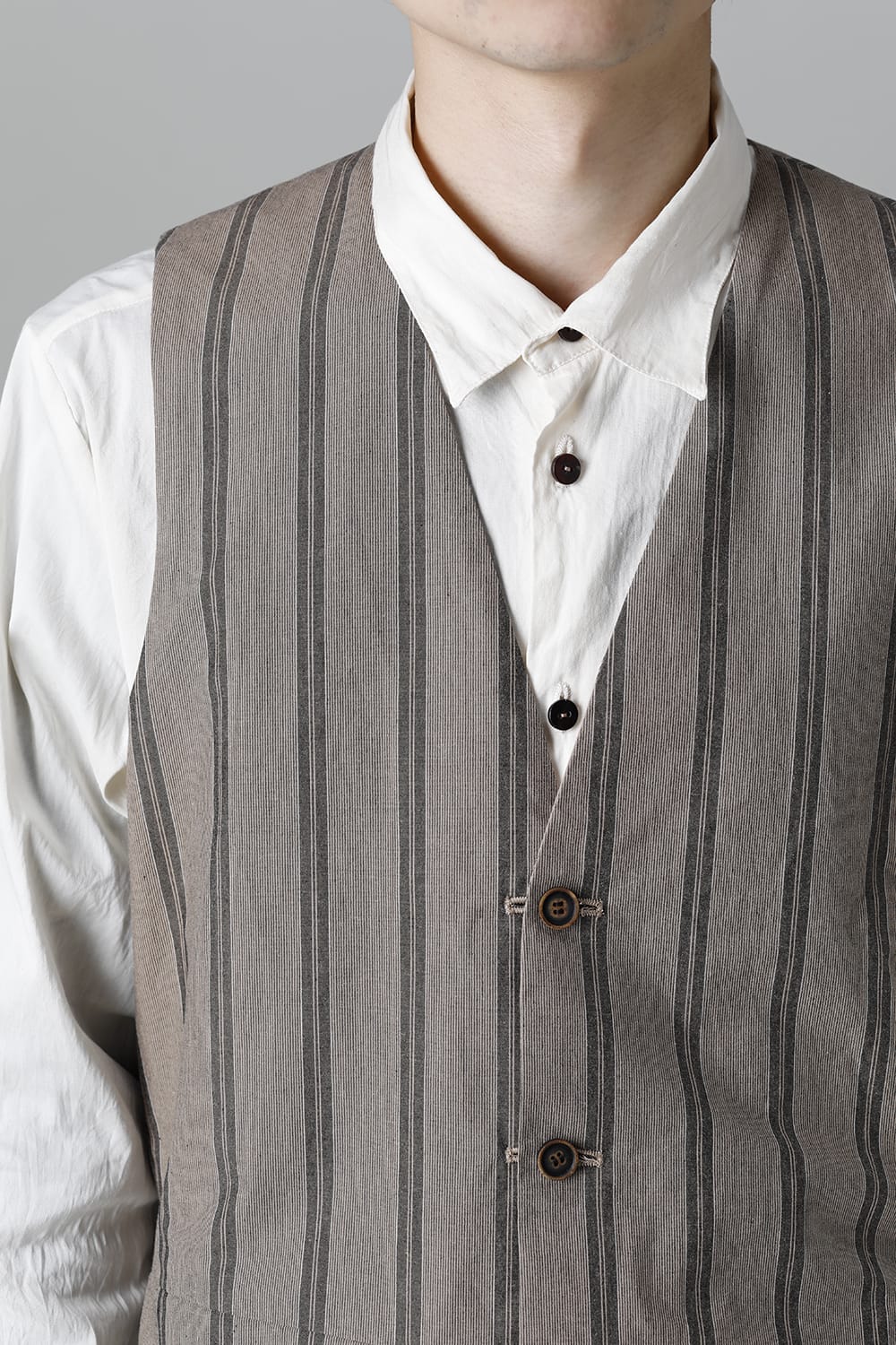 リバーシブル ジレ ストライプ