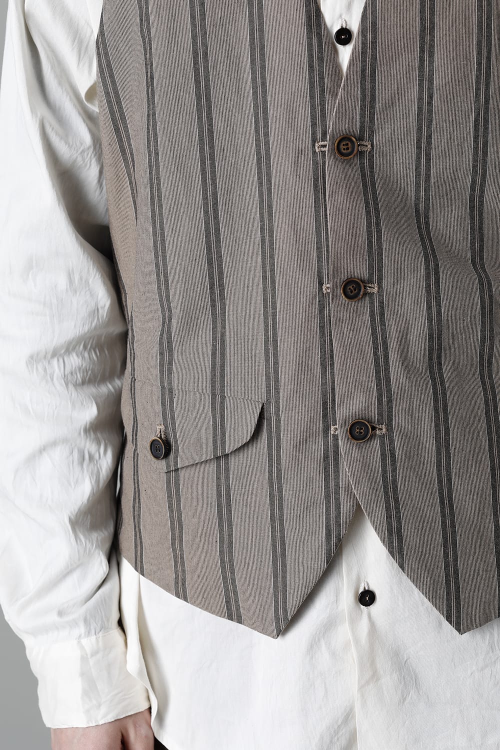 リバーシブル ジレ ストライプ