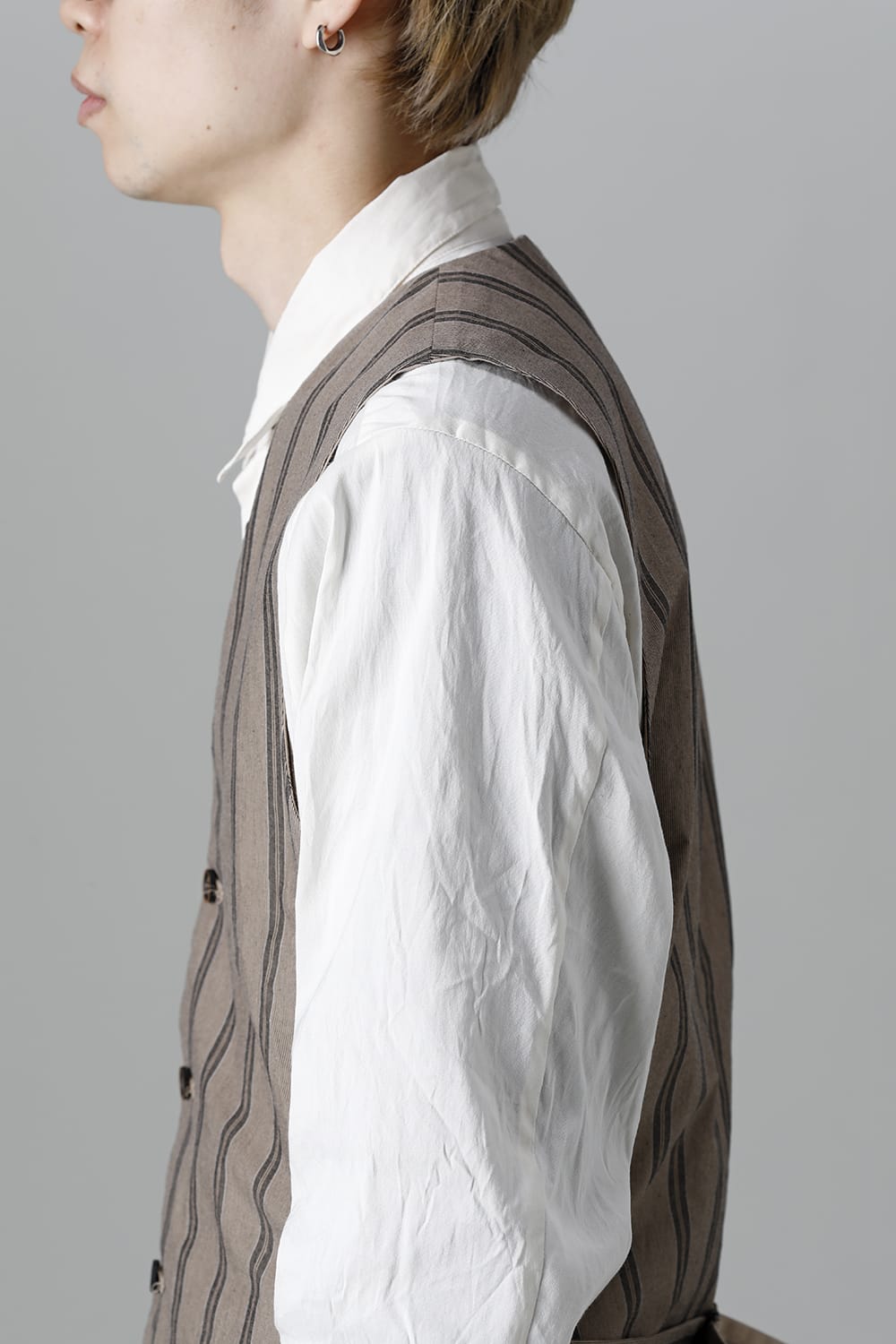 リバーシブル ジレ ストライプ