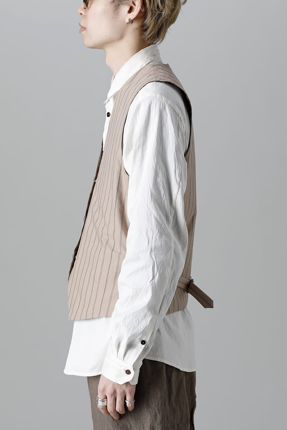 リバーシブル ジレ ストライプ