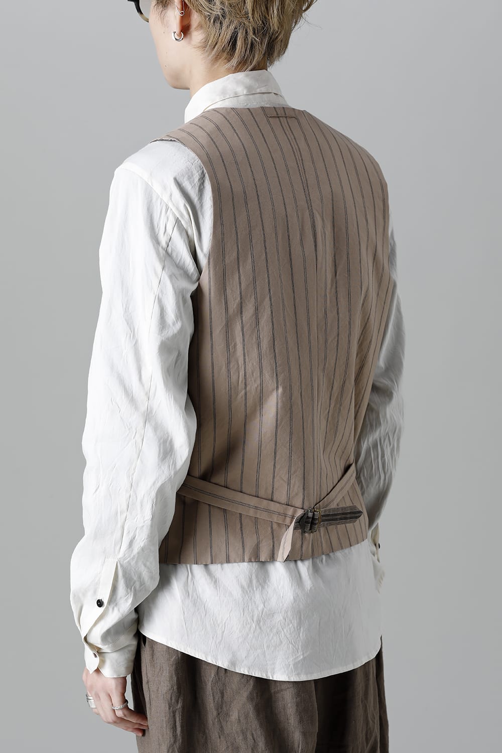 リバーシブル ジレ ストライプ