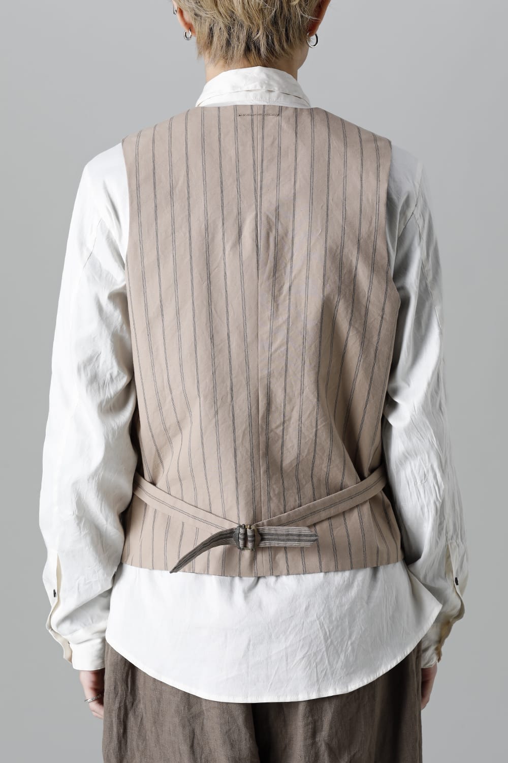 リバーシブル ジレ ストライプ