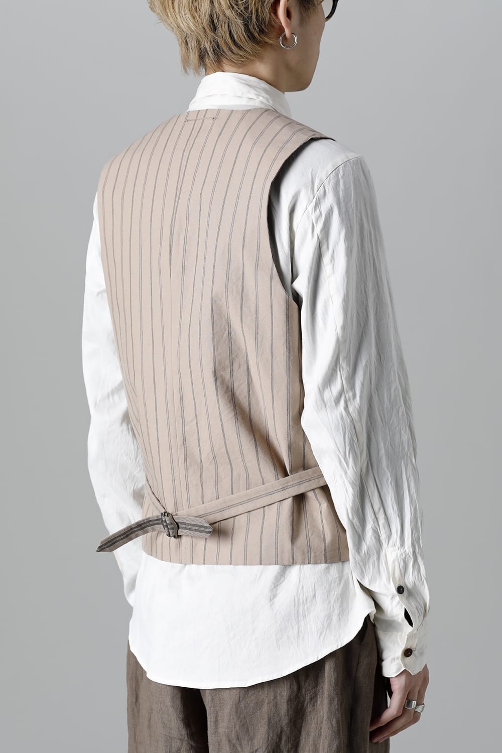 リバーシブル ジレ ストライプ