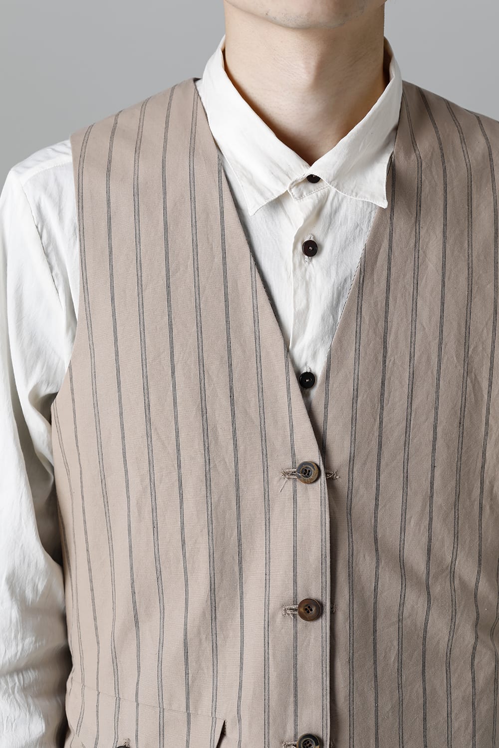 リバーシブル ジレ ストライプ