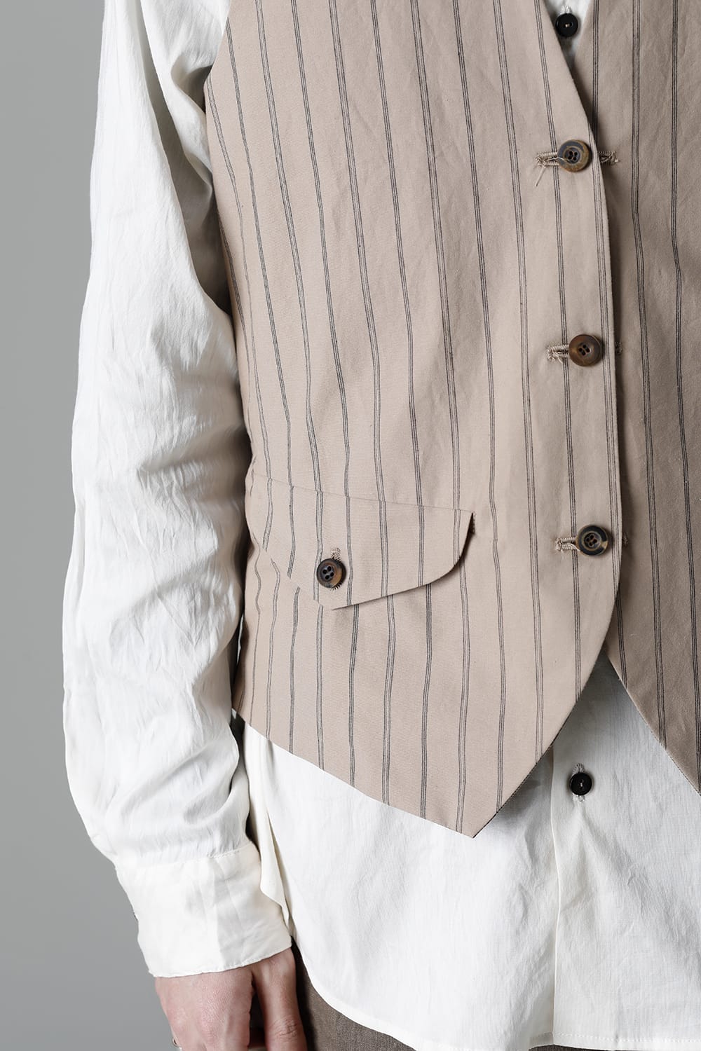 リバーシブル ジレ ストライプ