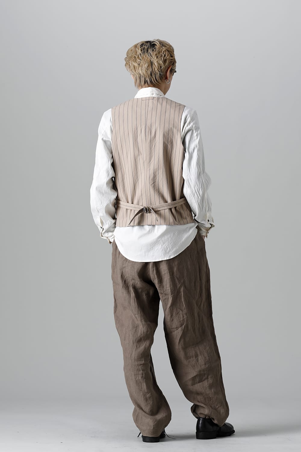 リバーシブル ジレ ストライプ