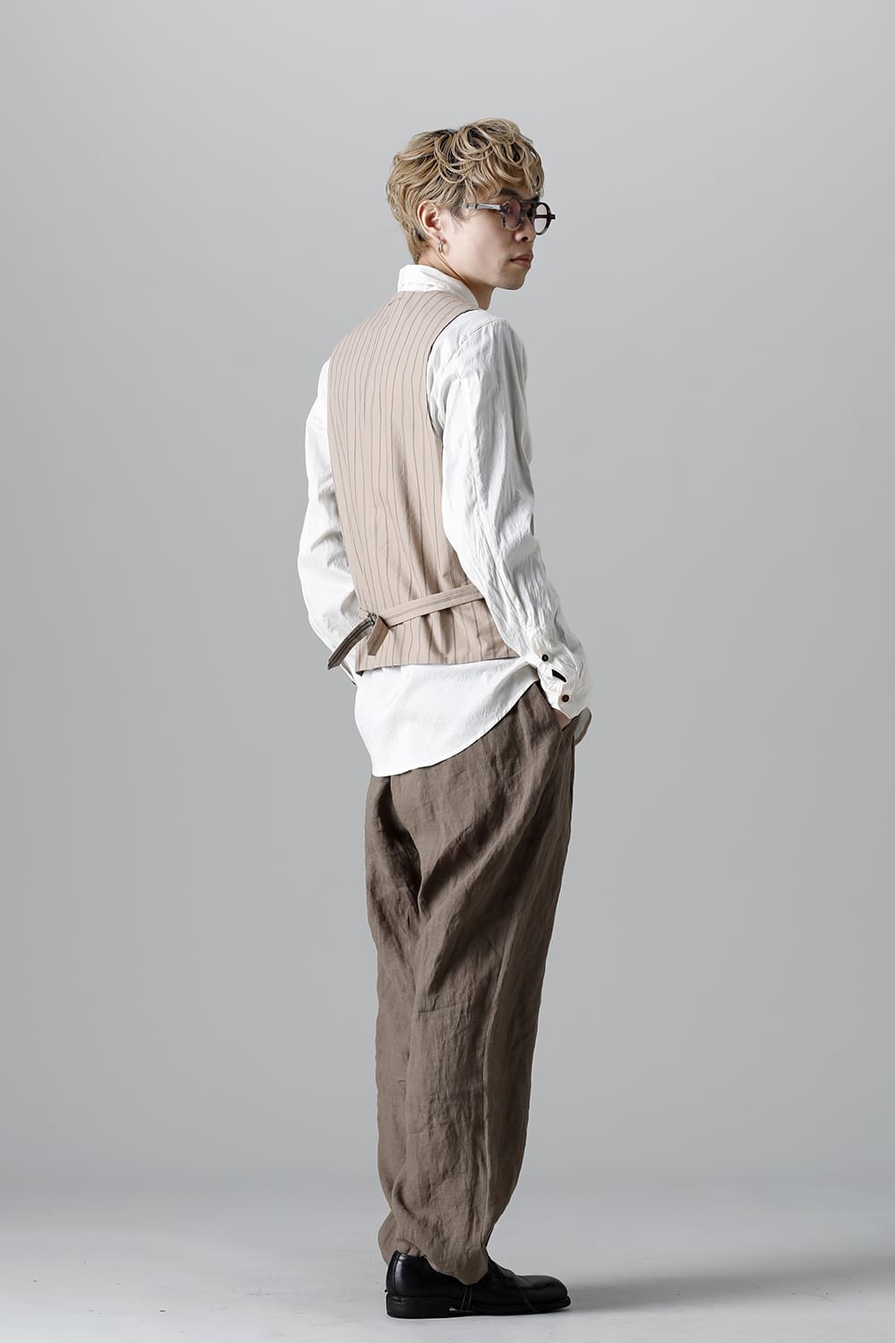 リバーシブル ジレ ストライプ