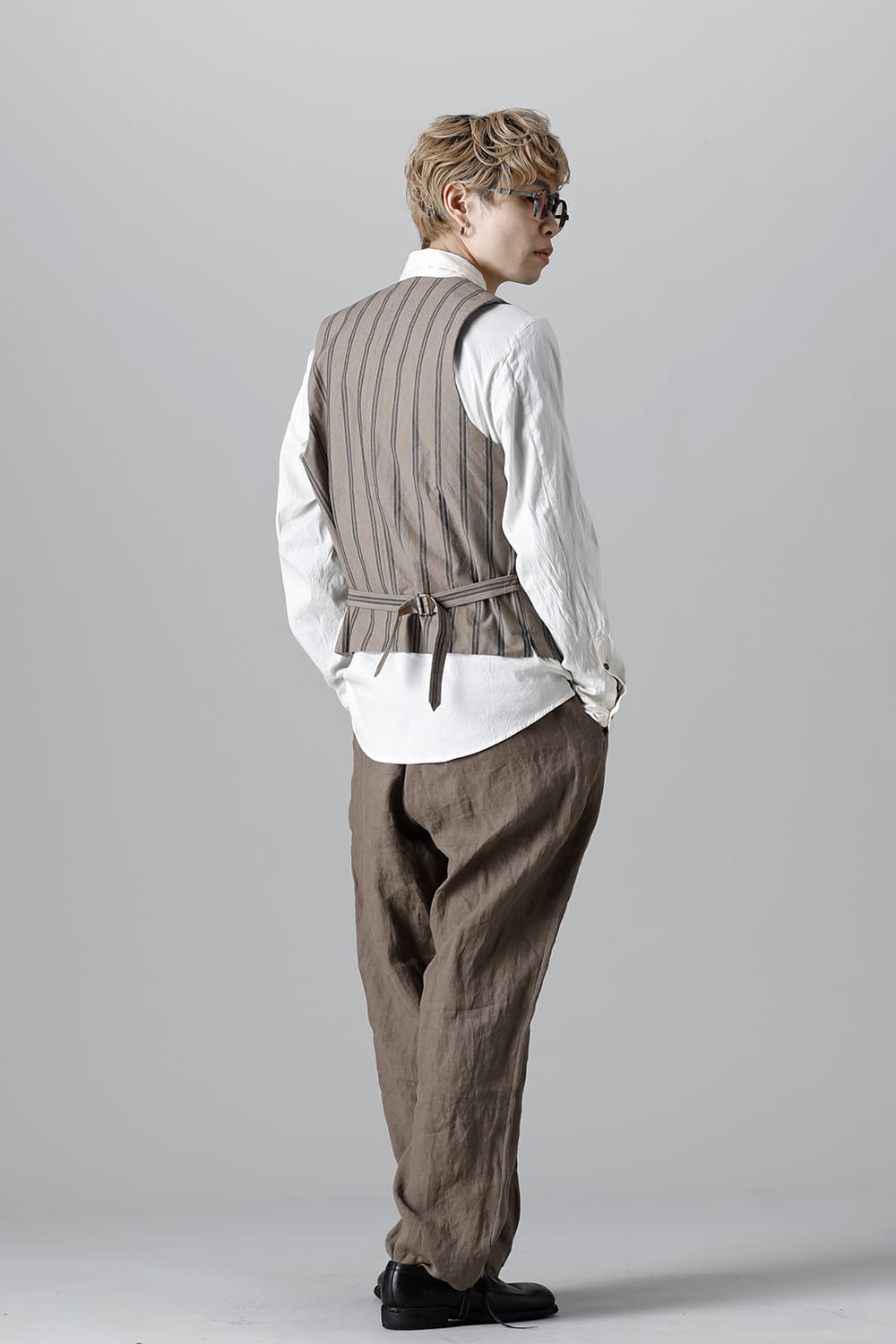 リバーシブル ジレ ストライプ