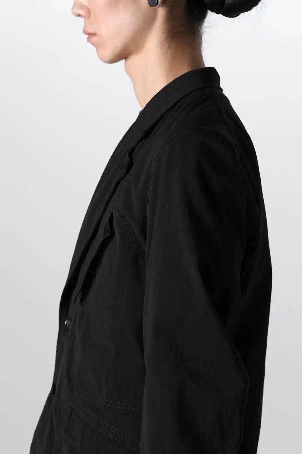 強撚ドライコットン ジャケット  ブラック