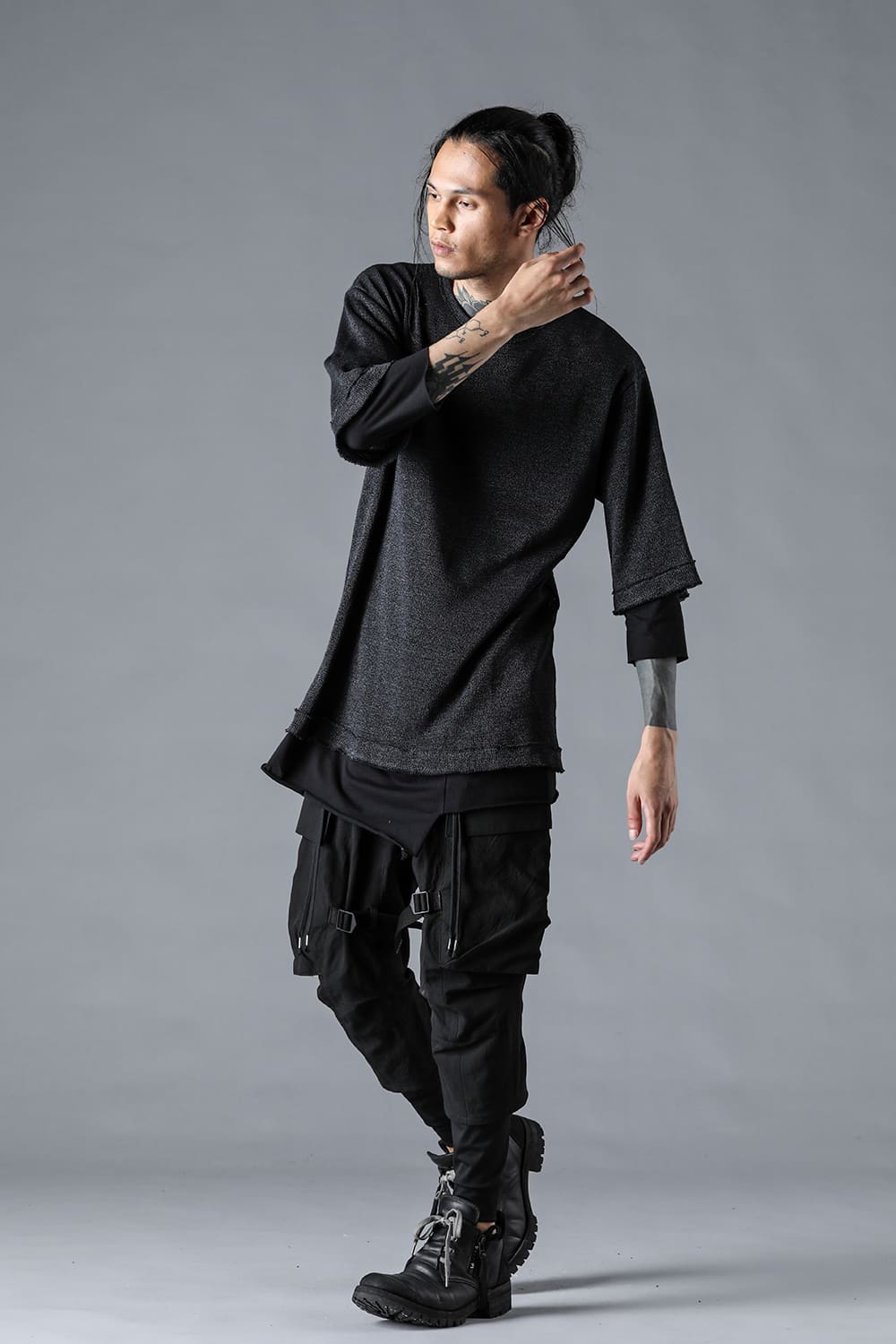 Washi x Rayon Knit Layered T-Shirt