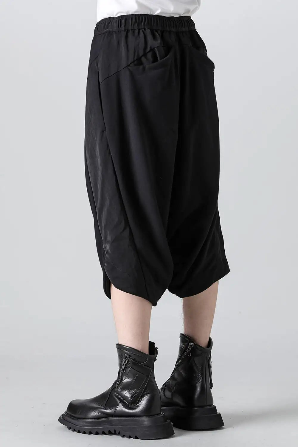 Cotton Sweat Sarouel Short Pants Black