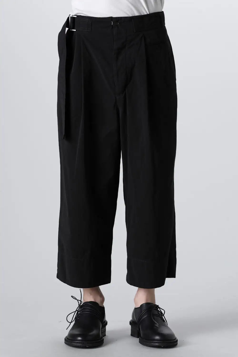 Dry Cotton Wide-Cropped Pants  Black