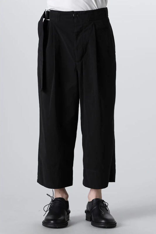Dry Cotton Wide-Cropped Pants  Black