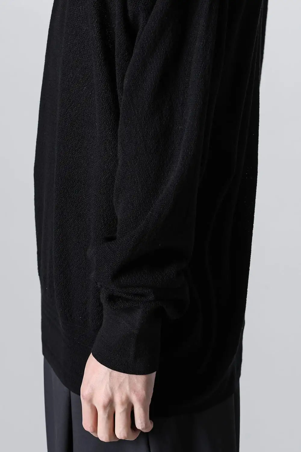 プルオーバーニット コットンリネンシルク Black