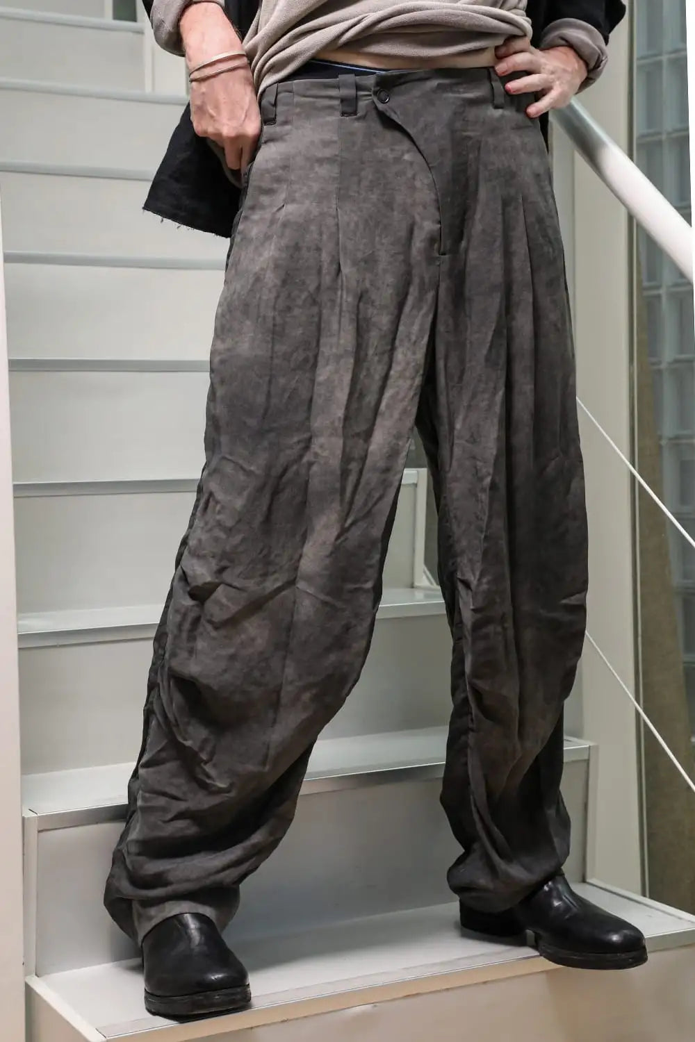 Baggy pants High twist viscose