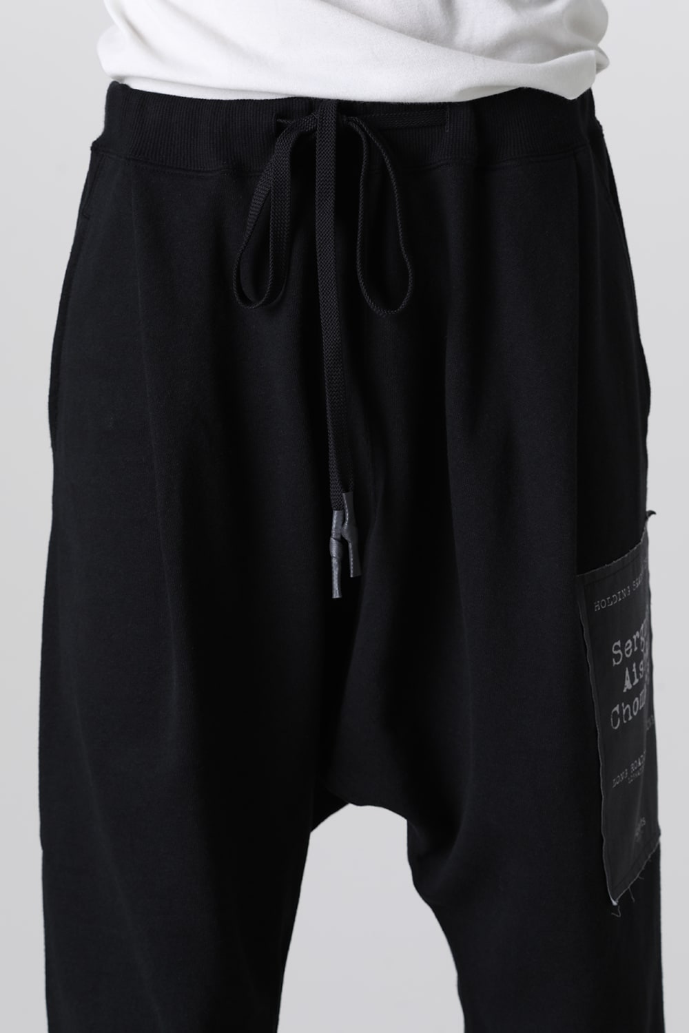 Drop Crotch Sweat Pants w/Printed Patches