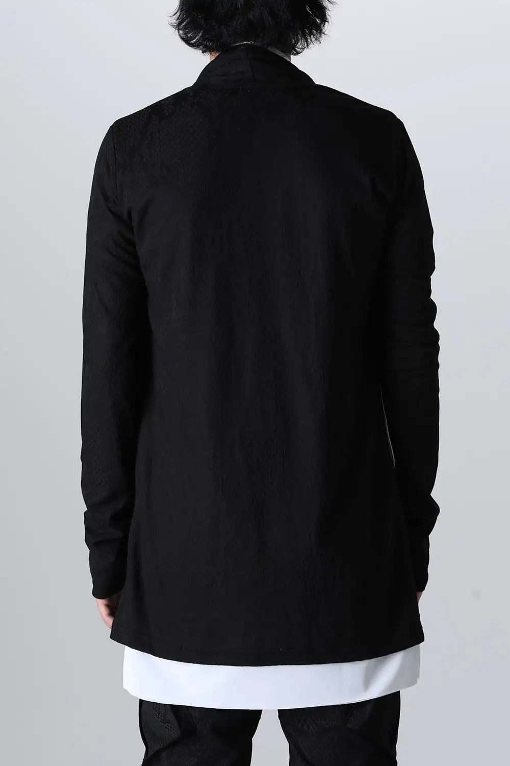 Layered Shawl Cardigan Black＆White