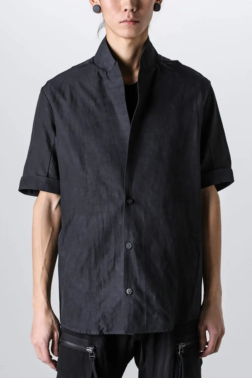 Uneven Dyed Linen x Rayon Tailored Shirt JKT