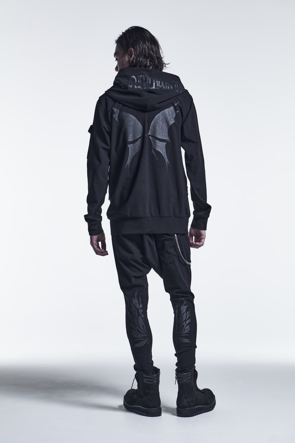 Hoodie Black/Black Print