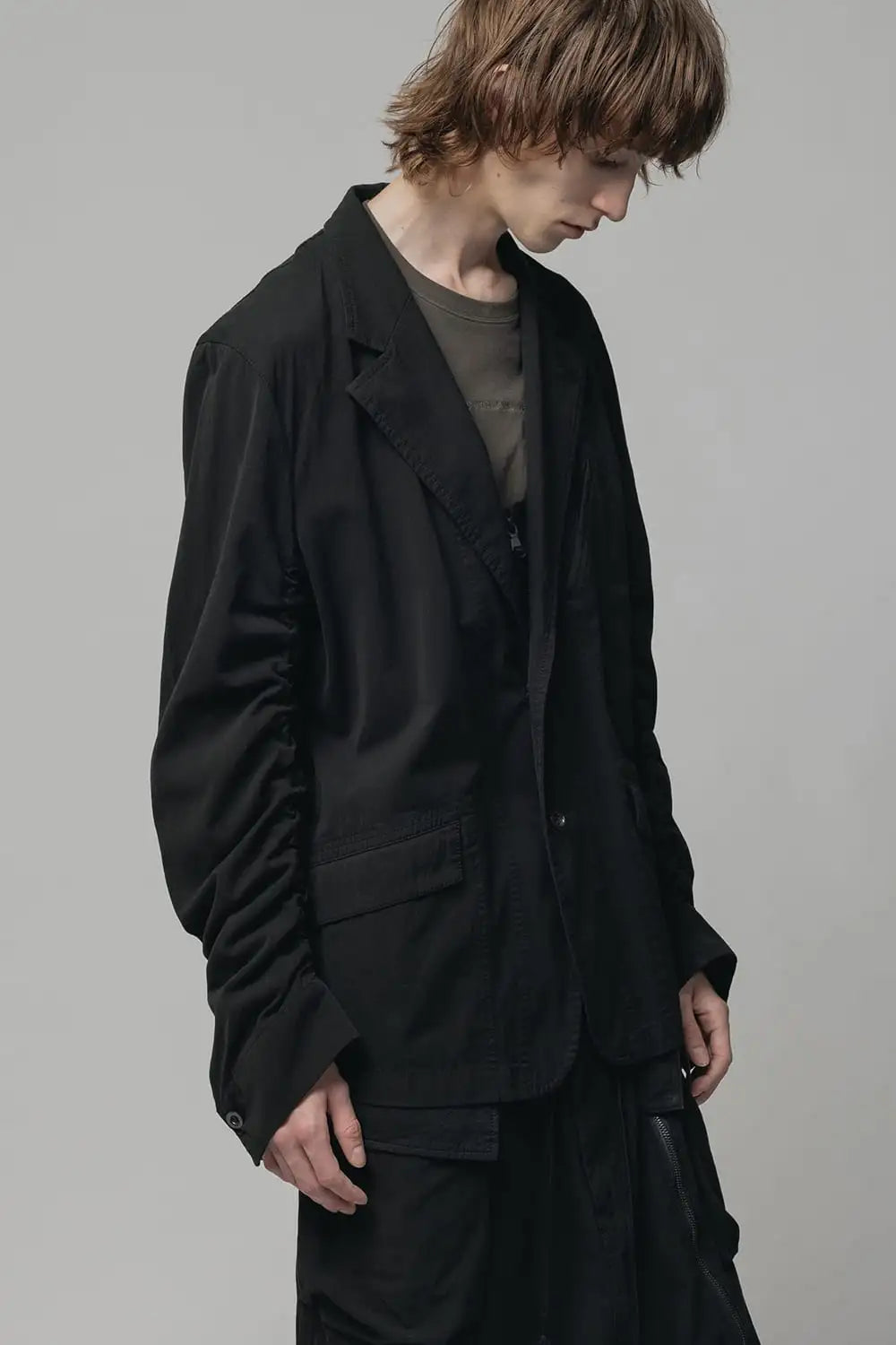 強撚ドライコットン ジャケット  ブラック