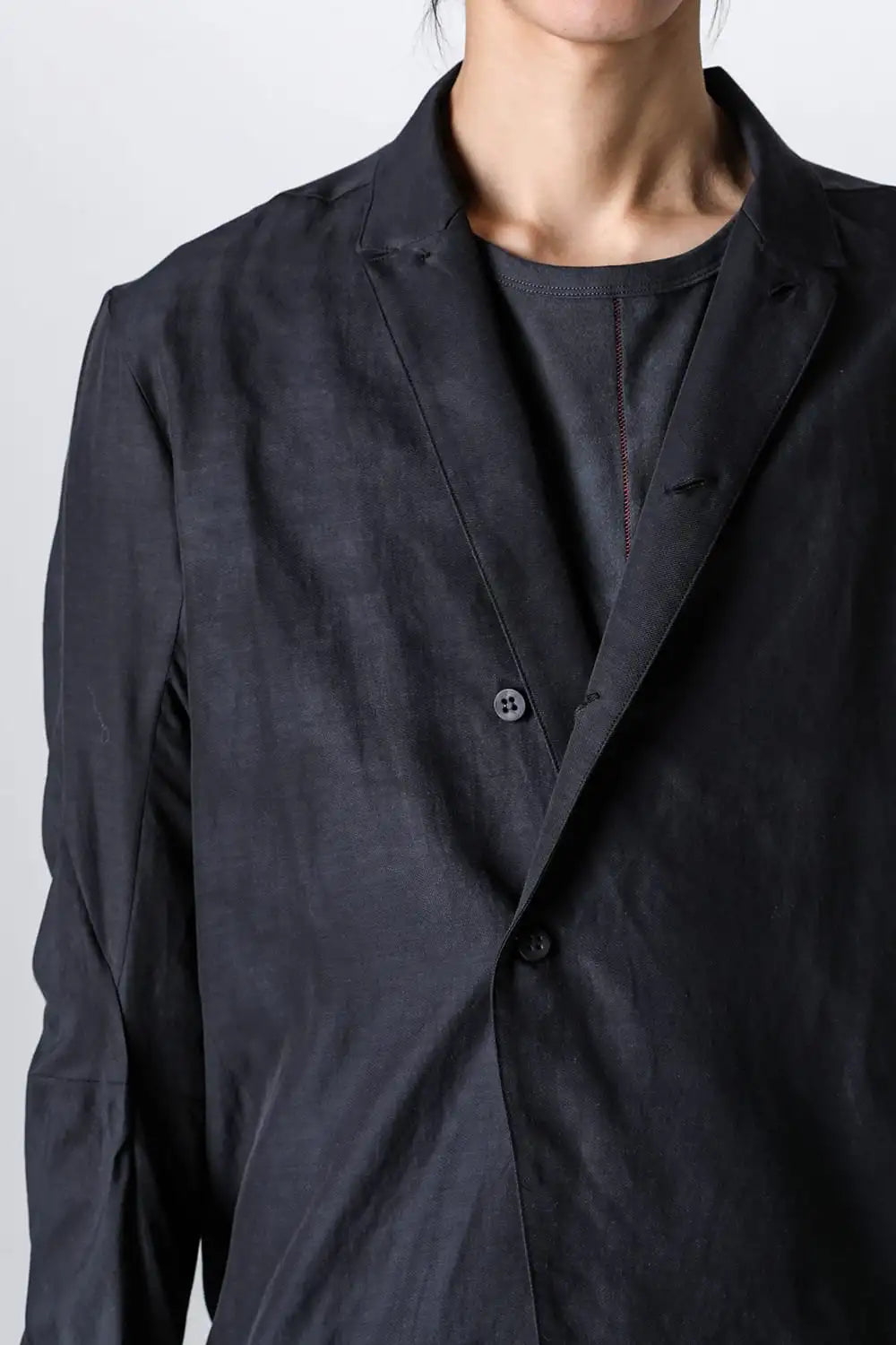 Uneven Dyed Linen x Rayon Tailored Shirt JKT