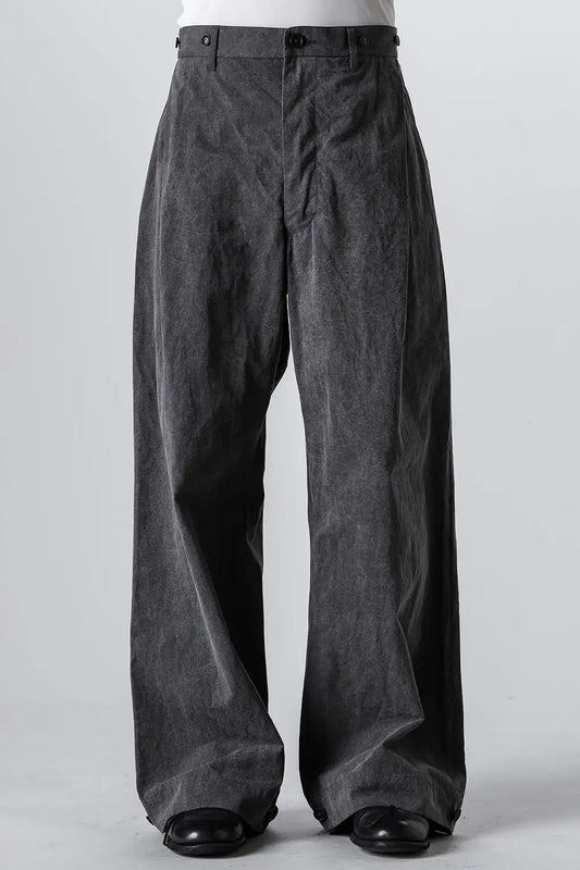 Side Tucked Wide Straight Trousers Sumi Black