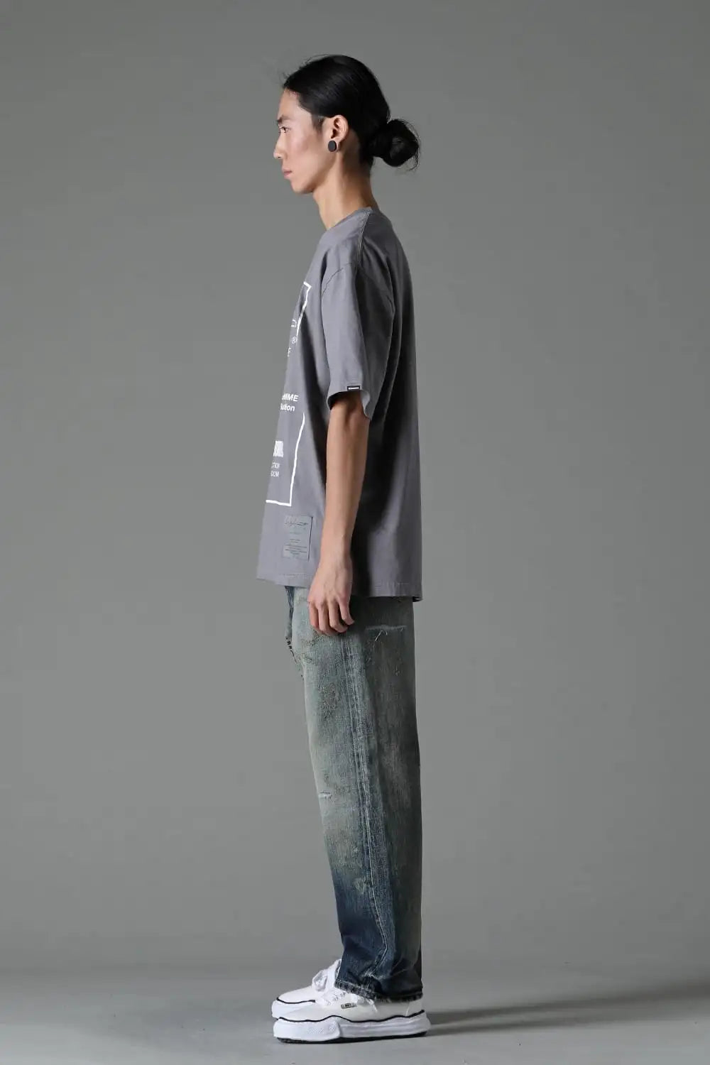 NEIGHBORHOOD x Yohji Yamamoto Print Short Sleeve T-Shirt Gray