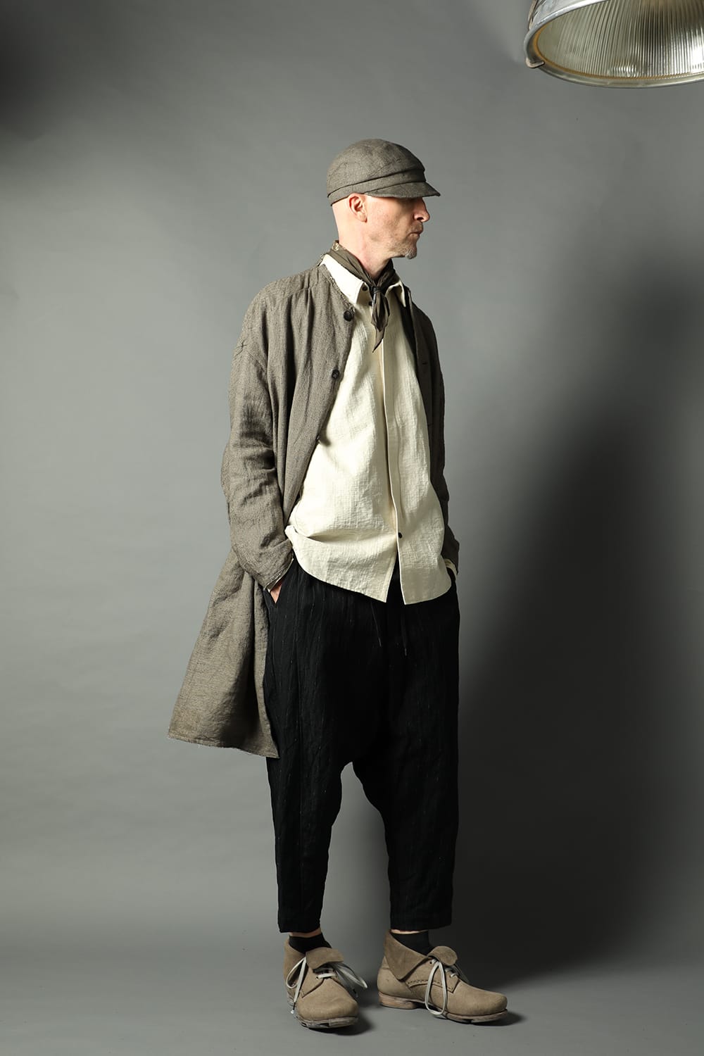 Shirt cotton / nylon Shadow jacquard  Ecru